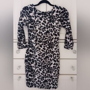 Forever 21 Leopard Print Black And White Bodycon Minidress| Women Size: S